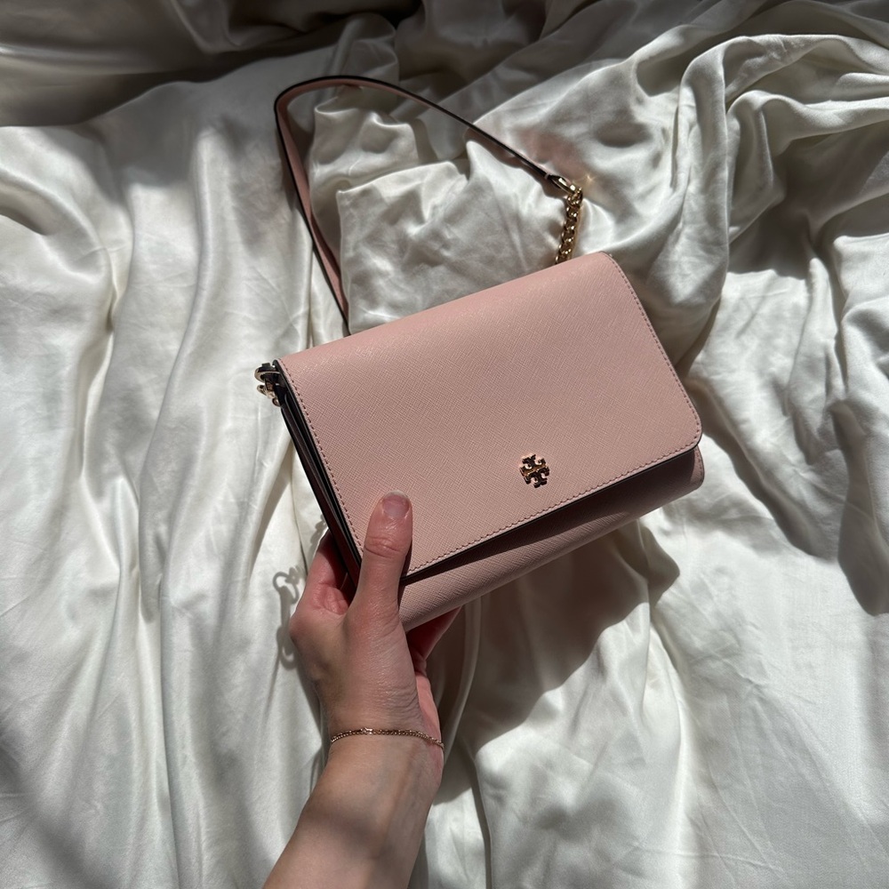 Elegant Pink Crossbody Bag tory burch